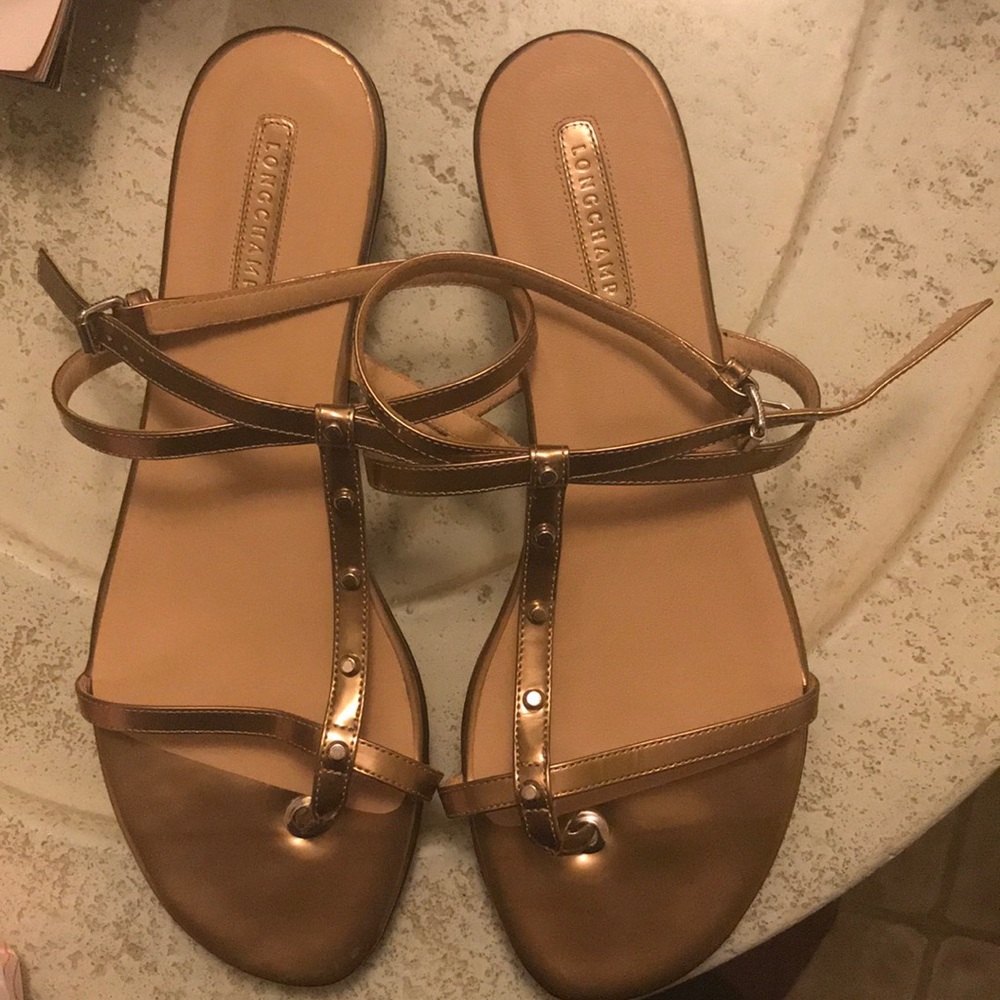 Longchamp copper sandals
